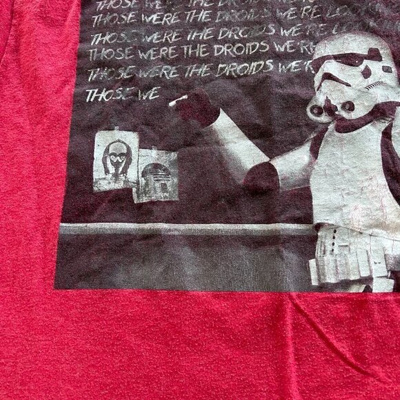 🎀 3 for $30 🎀 Star Wars Droid Men’s Medium Red Graphic Tee Humor Comics - Picture 6 of 6